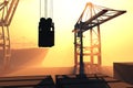 Industrial Port Sunset Sunrise 3D render 5