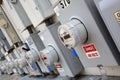 Industrial power meters Royalty Free Stock Photo