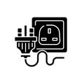 Industrial power outlet black glyph icon