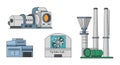 Industrial Power Plant Elements Vector Set Royalty Free Stock Photo