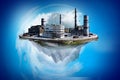 Industrial power plant with smokestack Royalty Free Stock Photo