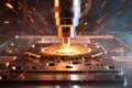 Industrial precision CNC laser cuts metal with advanced technology