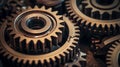 Industrial Precision: Raw Mechanical Gear in Dramatic Lighting. Royalty Free Stock Photo