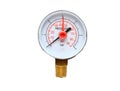 Industrial pressure gauge metter isolated on white Royalty Free Stock Photo
