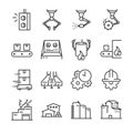 Industrial process icon set. Included the icons as factory, industry, process, production, machine, engineering and more.