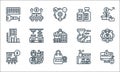 industrial process line icons. linear set. quality vector line set such as de, product, report, manufacture, manager, chart,
