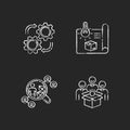 Industrial processes chalk white icons set on black background Royalty Free Stock Photo