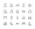 Industrial processes line icons, signs, vector set, outline illustration concept Royalty Free Stock Photo