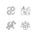 Industrial processes pixel perfect linear icons set