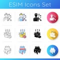 Industrial production icons set