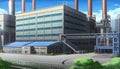 industrial production plant facility cartoon style generative AI