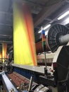 Jacquard Weaving process on loom in textile industry . textike factory