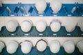 Industrial protection white safety helmet and goggles storage in