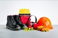 Industrial protective wear-protective shoes, safety glasses, gloves