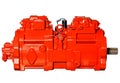 Industrial pumping equipment, powerful red pump with a pulley