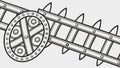 Industrial Rail Track with Gear Element: Mechanical Progress, vector design Generative AI Royalty Free Stock Photo