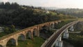 Industrial railroad over the river.