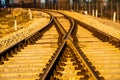 Industrial railway track in daytime Royalty Free Stock Photo