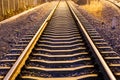 Industrial railway track in daytime Royalty Free Stock Photo