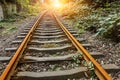 Industrial railway track in daytime Royalty Free Stock Photo