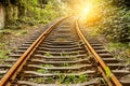 Industrial railway track in daytime Royalty Free Stock Photo