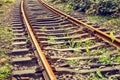 Industrial railway track in daytime Royalty Free Stock Photo