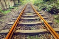 Industrial railway track in daytime Royalty Free Stock Photo