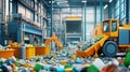 Industrial Recycling Plant: Workers Sorting Waste for a Cleaner Future Royalty Free Stock Photo