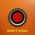 Industrial Red Button. Don`t Push. Vector Royalty Free Stock Photo