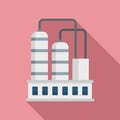 Industrial refinery factory icon, flat style