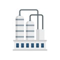 Industrial refinery factory icon, flat style