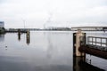 Industrial reflections of the Beringhaven port in Amsterdam, The Netherlands Royalty Free Stock Photo