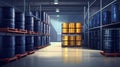 Industrial Reserve: Multi-Tiered Warehouse Storing Petroleum Products. Generative ai