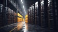 Industrial Reserve: Multi-Tiered Warehouse Storing Petroleum Products. Generative ai