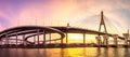 Industrial ring bridges in Bangkok under twilight sky Royalty Free Stock Photo