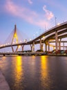 Industrial ring bridges in Bangkok under twilight sky Royalty Free Stock Photo