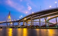 Industrial ring bridges in Bangkok under twilight sky Royalty Free Stock Photo