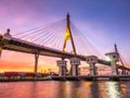 Industrial ring bridges in Bangkok under twilight sky Royalty Free Stock Photo