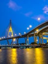 Industrial ring bridges in Bangkok under twilight sky Royalty Free Stock Photo