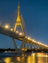 Industrial ring bridges in Bangkok under twilight sky Royalty Free Stock Photo