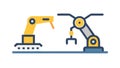 Industrial Robot Arm: Advanced Manufacturing Technology, vector design Generative AI Royalty Free Stock Photo