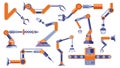 Industrial robot arm. Robotic electronic hand manipulator with machine parts, automation process car manufacturing