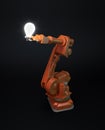 Industrial robot holding a bulb