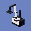 Industrial robot loader in isometric for work in a factory or warehouse. Vector clipart