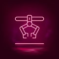 Industrial robot, loading arm vector neon icon. Illustration isolated vector sig