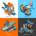 Industrial robot set Royalty Free Stock Photo