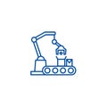 Industrial robot sign line icon concept. Industrial robot sign flat vector symbol, sign, outline illustration.