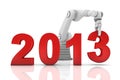 Industrial robotic arm building 2013 year