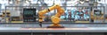 Industrial robotic arm working with advanced data