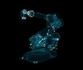 Industrial Robotic Arms Hologram. Interface element